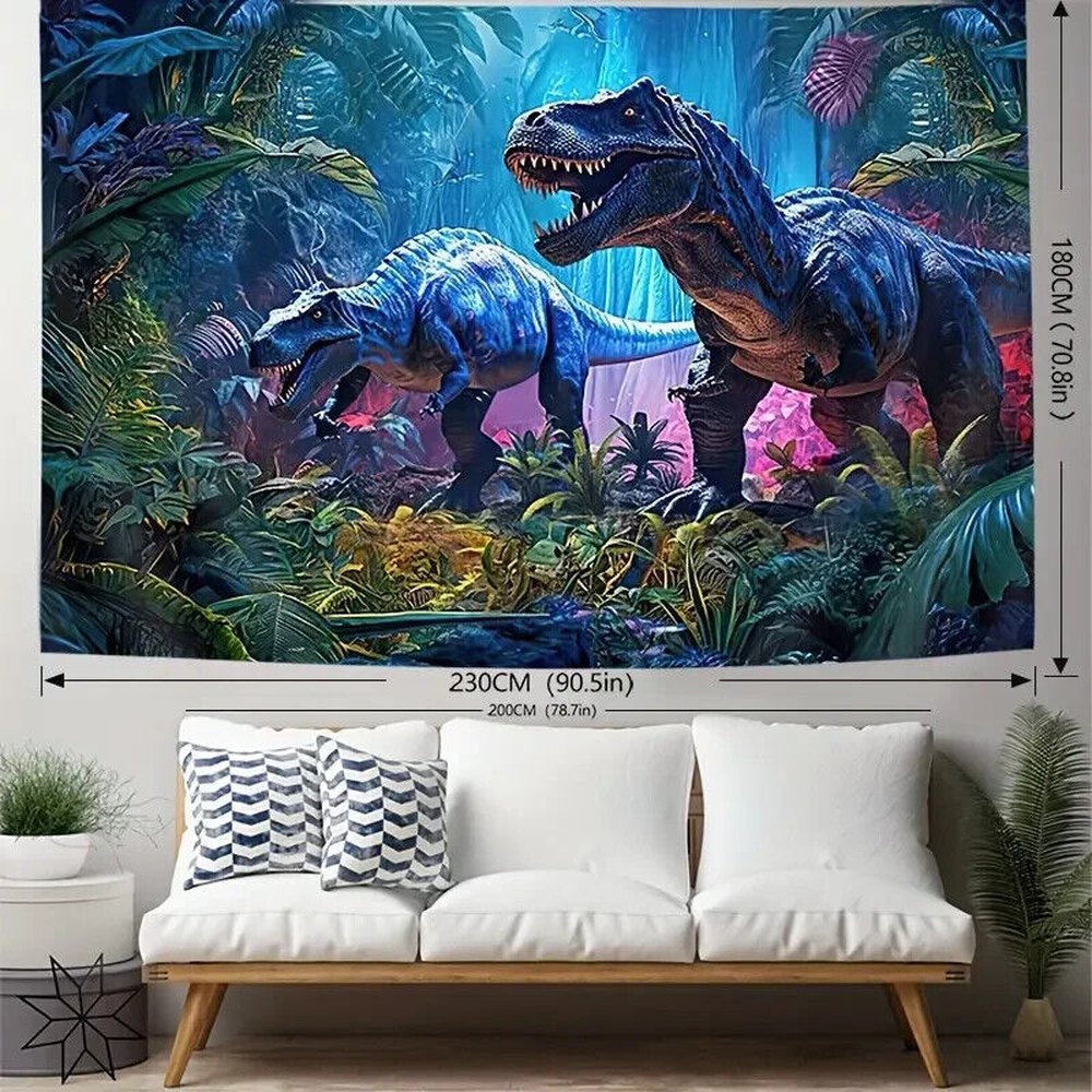 Jurassic Dinosaurs Large Colorful Fabric Tapestry 90.5" x 70.8" NEW! Home & Garden:Home Décor:Tapestries Style Your Walls